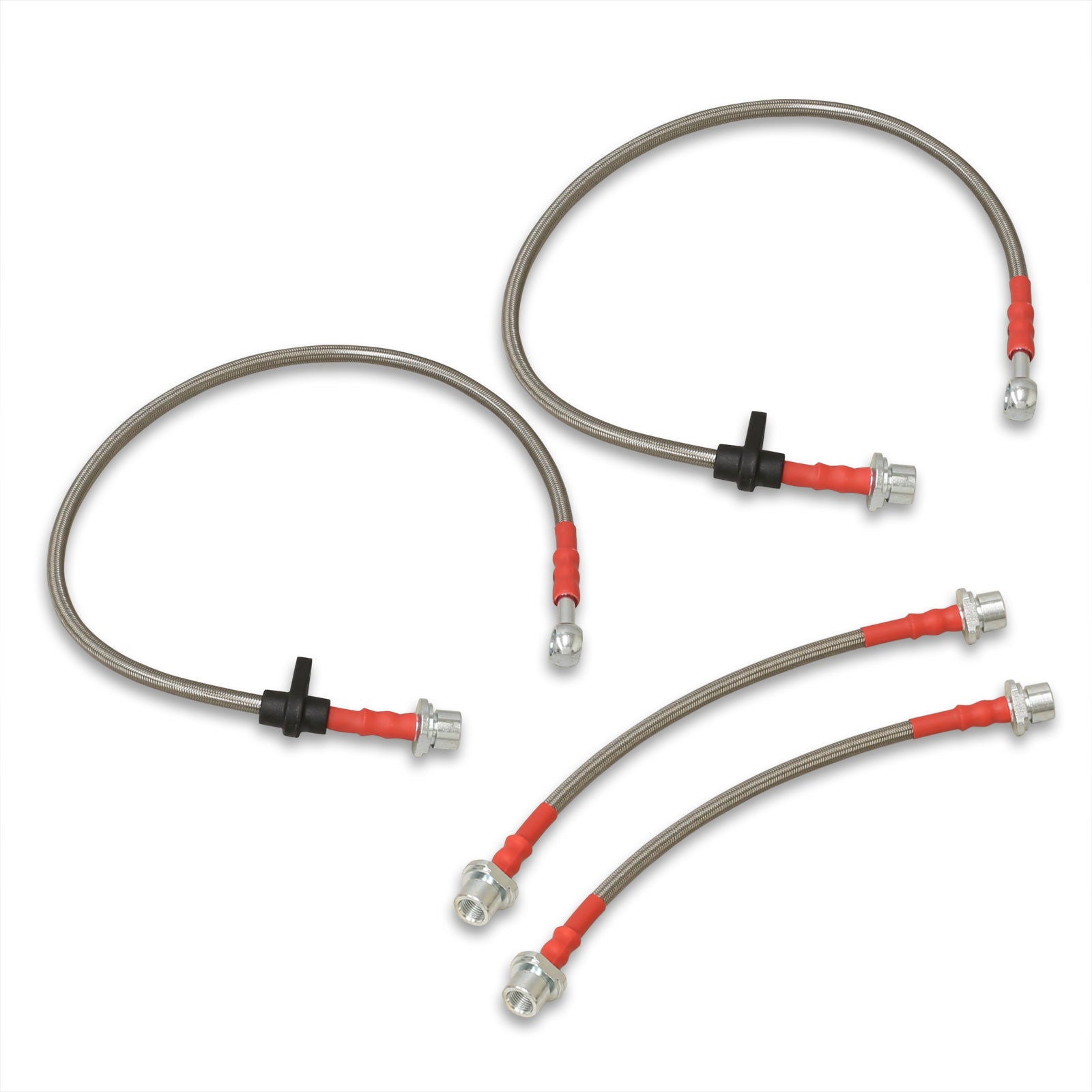 Toyota Corolla 2003-2008 Stainless Steel Braided Oil Brake Lines Silver (Models with Rear Drum Brakes Only) - Parts Agent