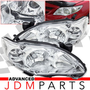 Toyota Corolla 2011-2013 Factory Style Headlights Chrome Housing Clear Len Clear Reflector - Parts Agent