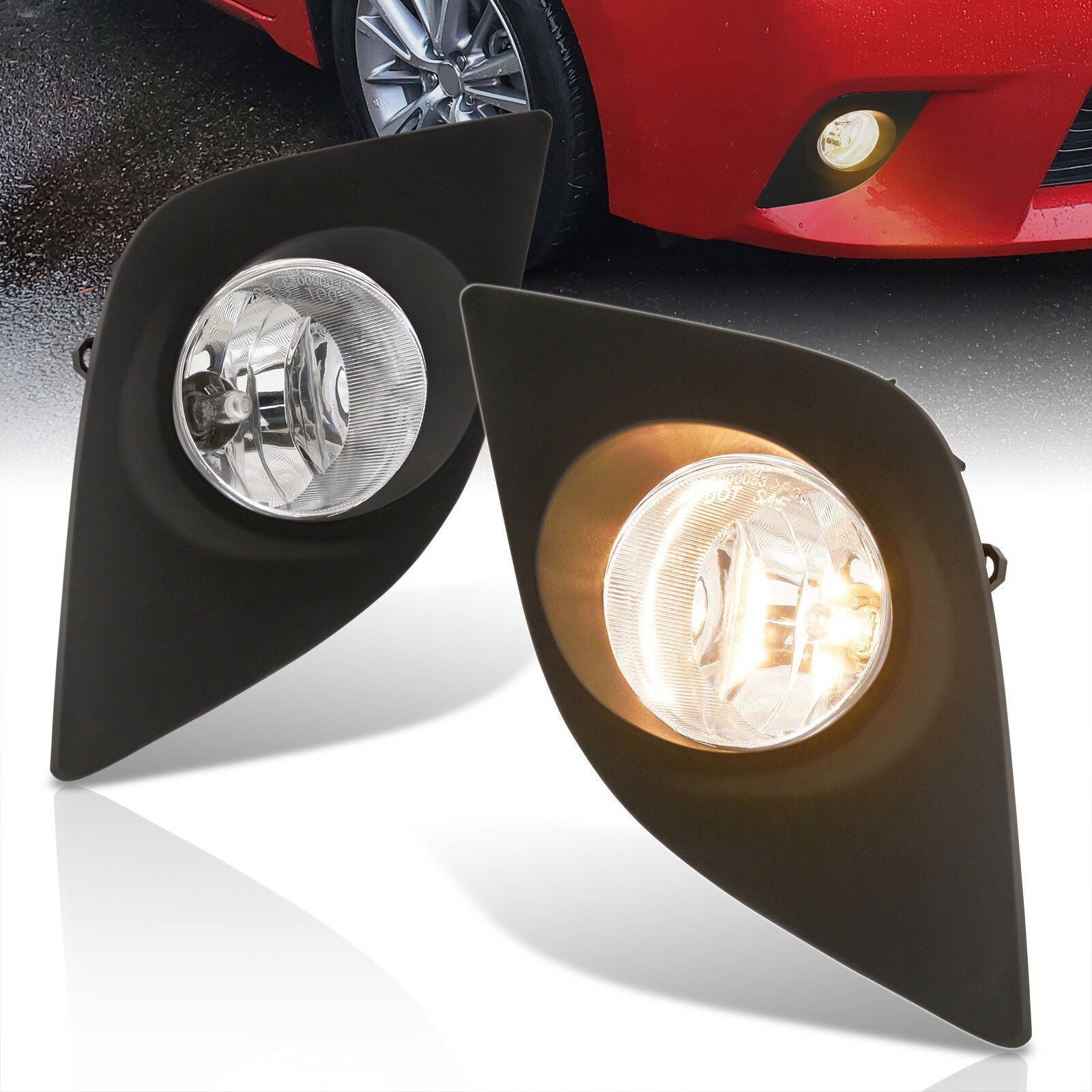 Toyota Corolla (Non-Type S) 2014-2016 Front Fog Lights Clear Len (Includes Switch & Wiring Harness) - Parts Agent