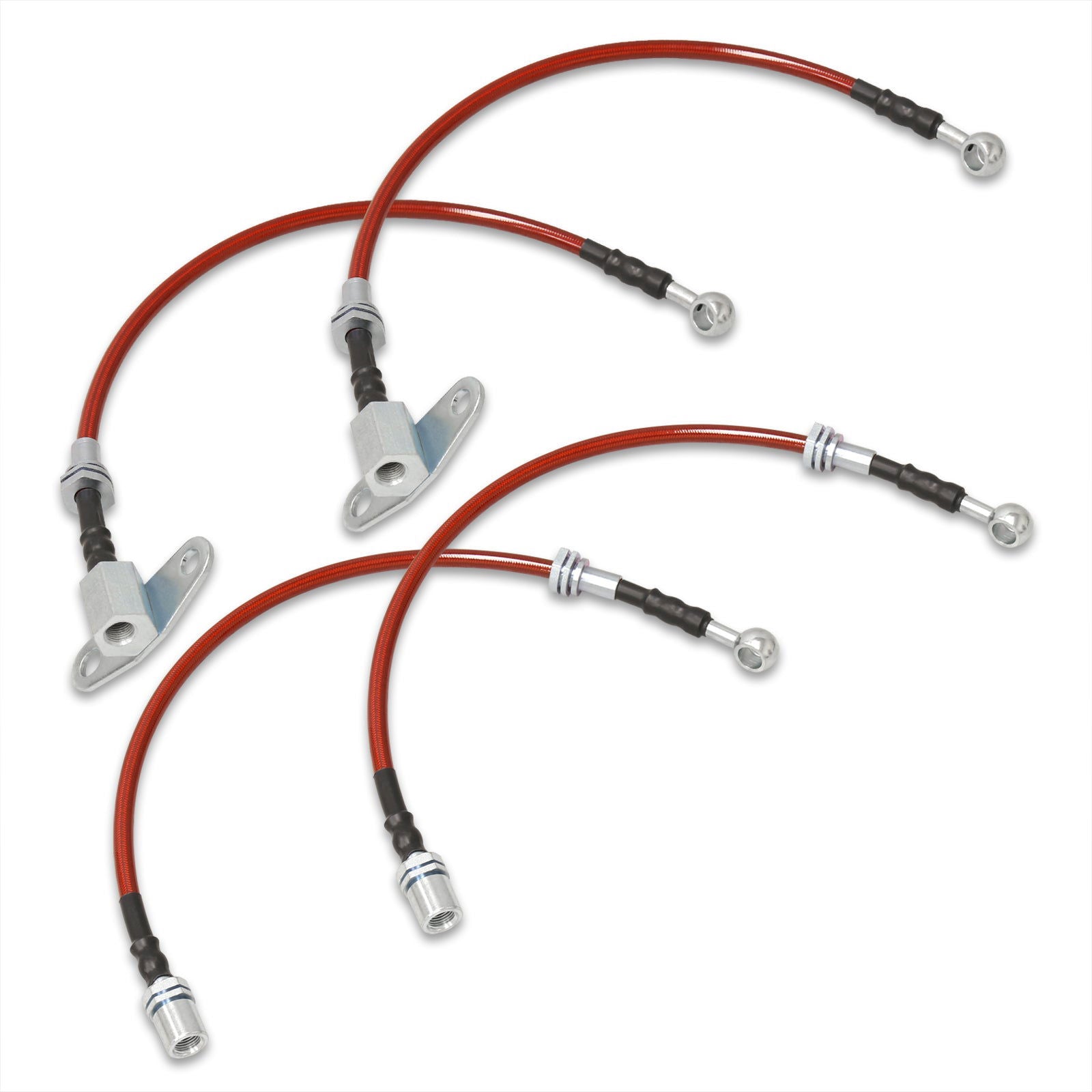 Toyota MR2 1991-1995 Stainless Steel Braided Oil Brake Lines Red - Parts Agent