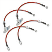 Toyota MR2 1991-1995 Stainless Steel Braided Oil Brake Lines Red - Parts Agent