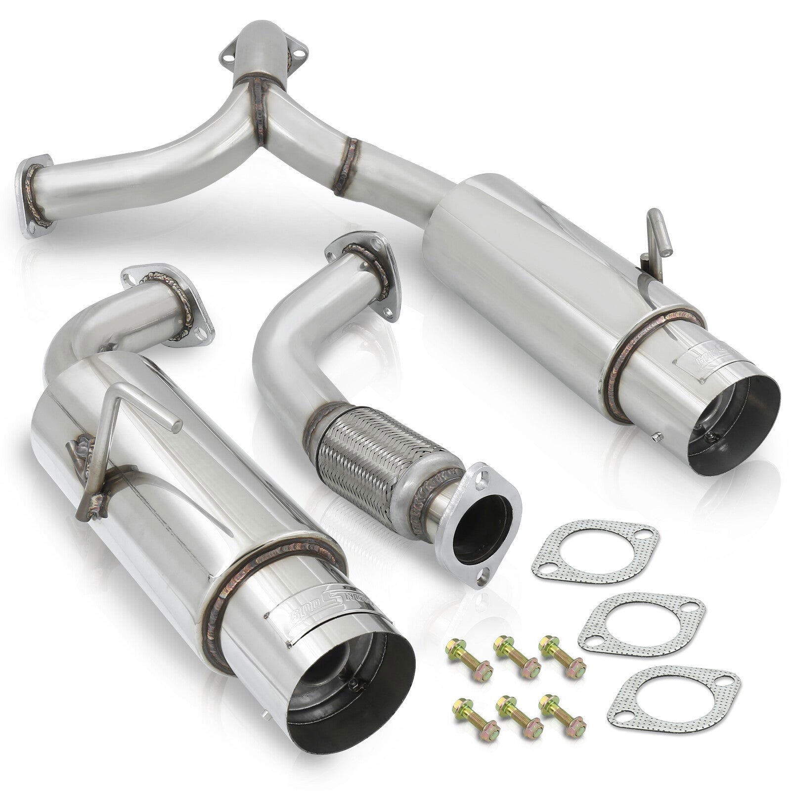 Toyota MR2 Non-Turbo 1990-1995 Dual Tip Stainless Steel Catback Exhaust System (Piping: 2.5" / 65mm | Tip: 4.0") - Parts Agent