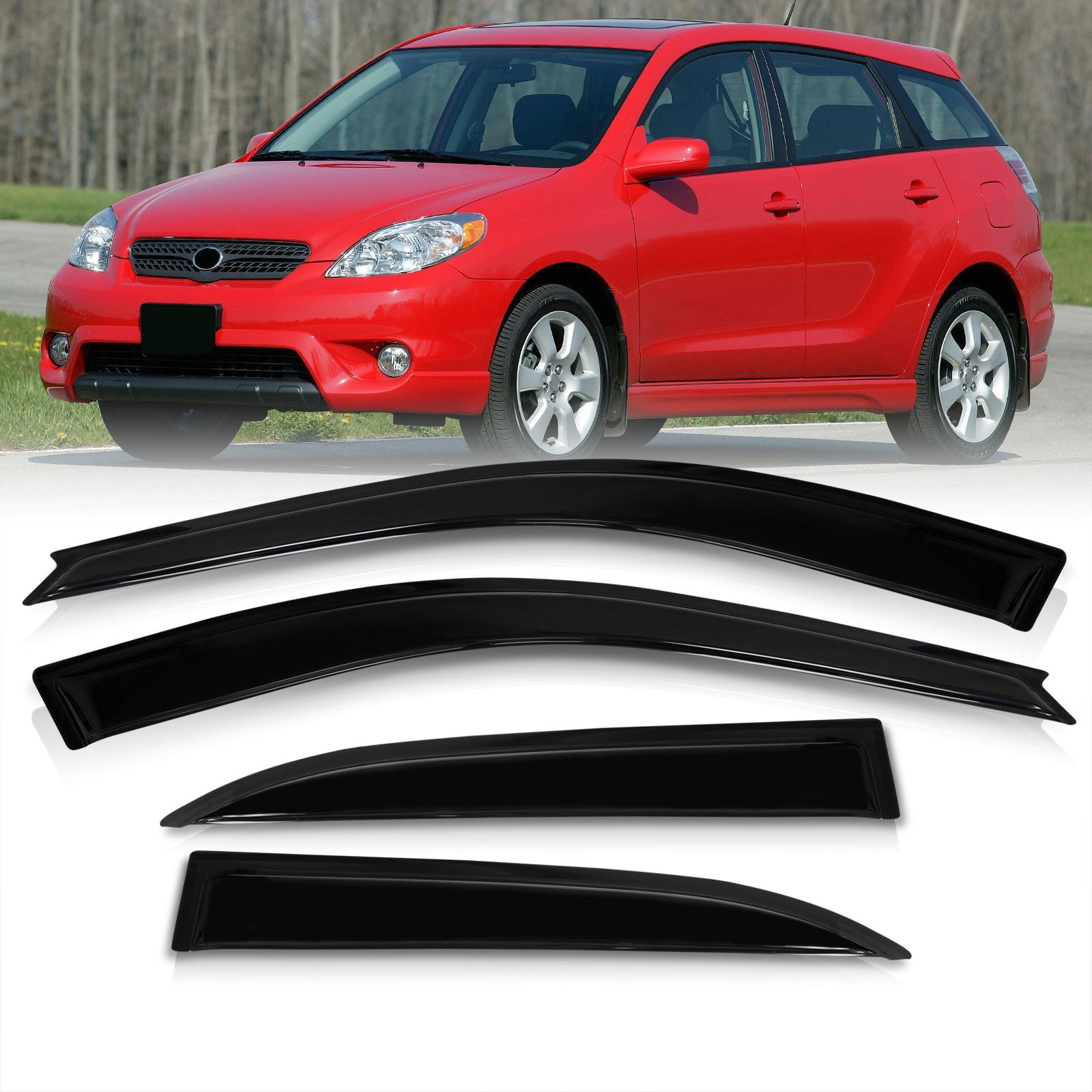 Toyota Matrix 2003-2008 4 Door Tape On Window Visors - Parts Agent