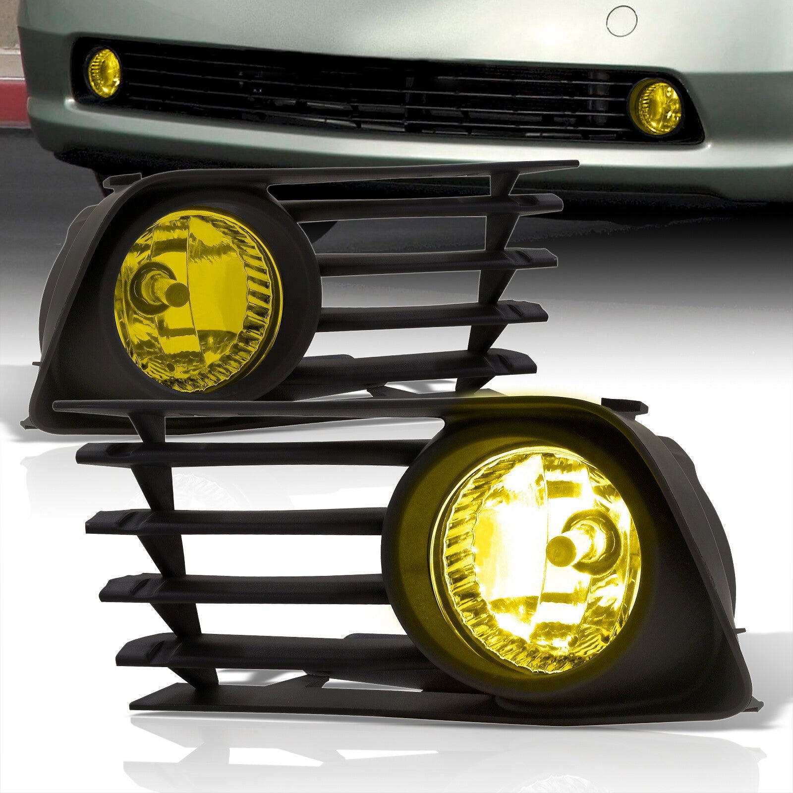 Toyota Prius 2004-2009 Front Fog Lights Yellow Len (Includes Switch & Wiring Harness) - Parts Agent
