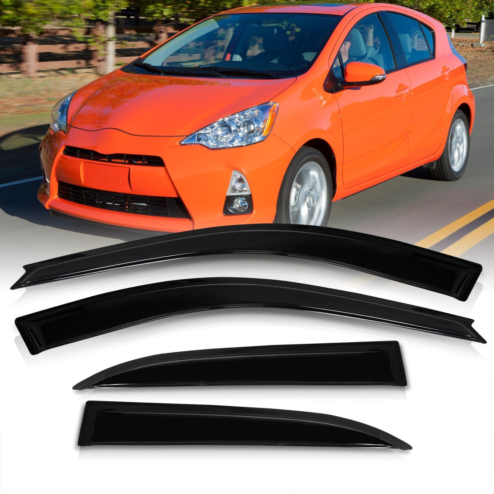 Toyota Prius 2010-2015 4 Door Tape On Window Visors - Parts Agent
