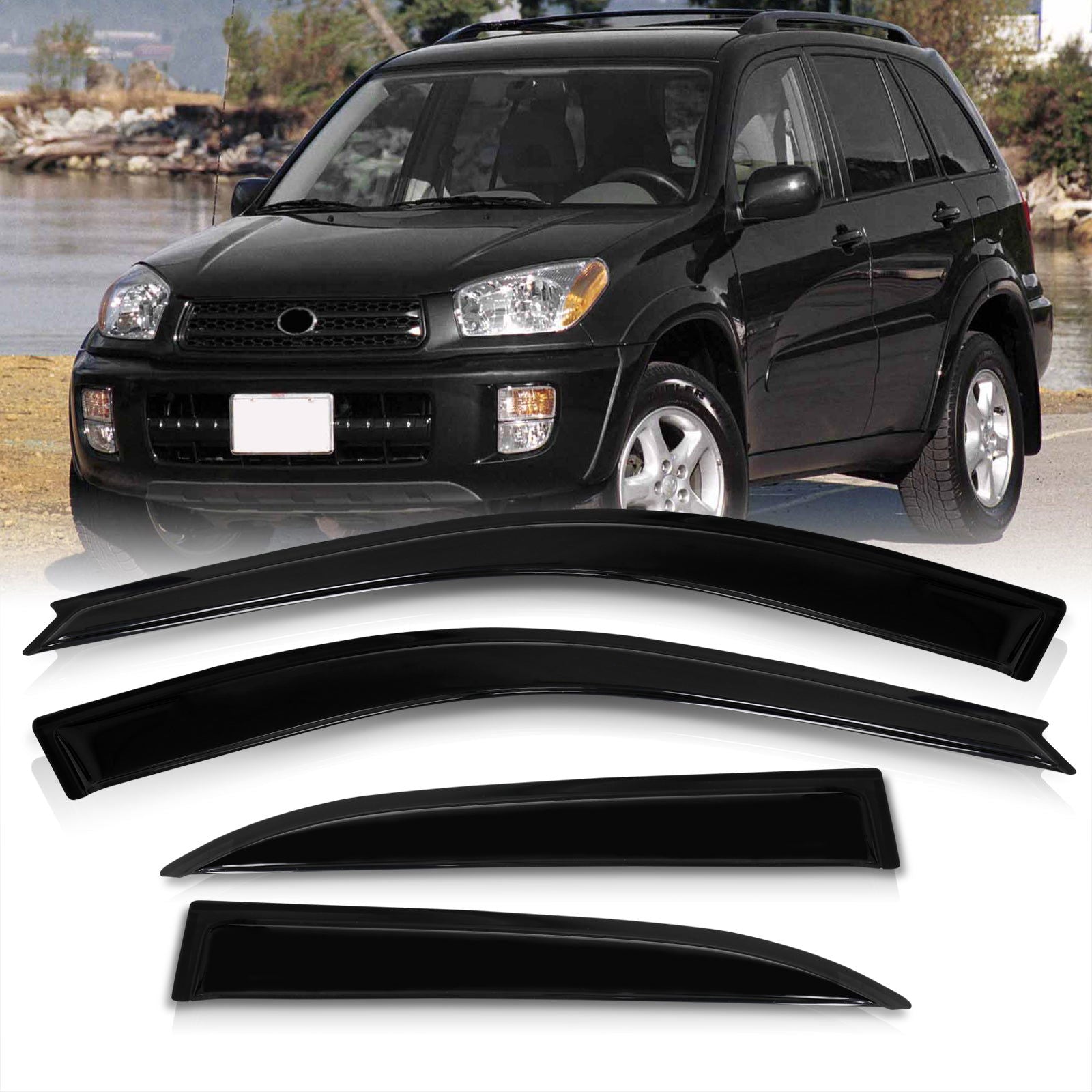 Toyota RAV4 2001-2005 4 Door Tape On Window Visors - Parts Agent