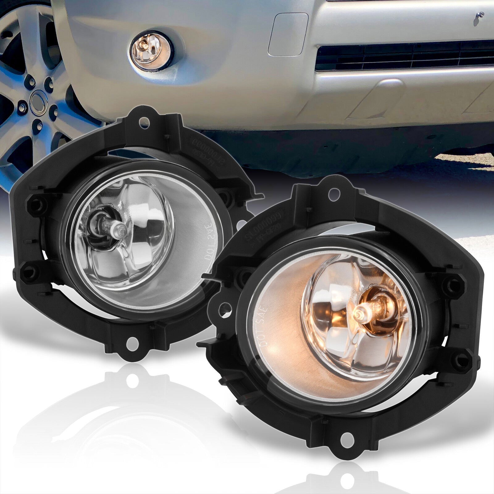 Toyota RAV4 2006-2008 Front Fog Lights Clear Len (Includes Switch & Wiring Harness) - Parts Agent