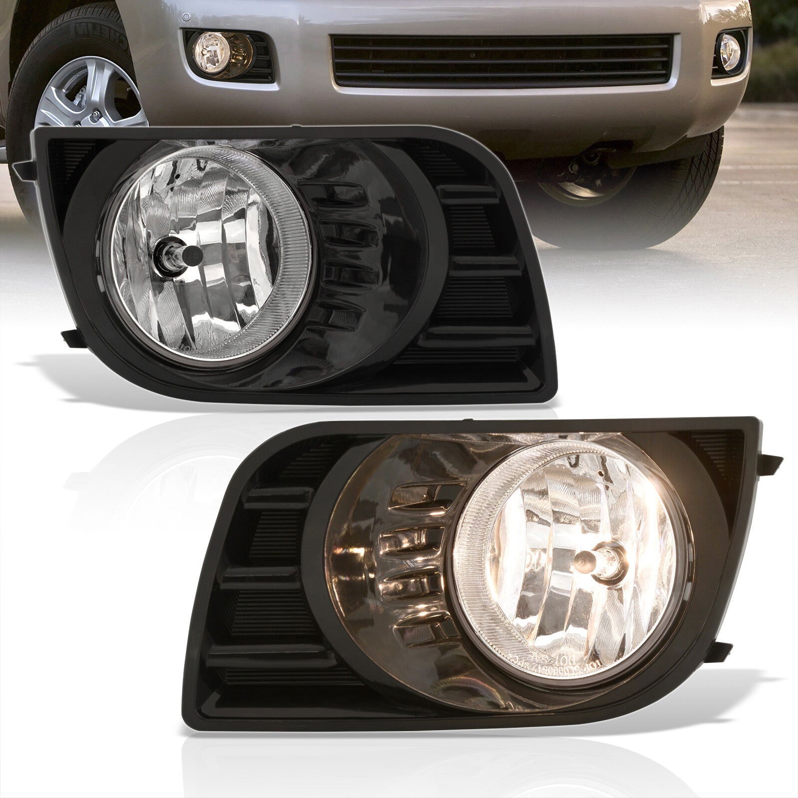Toyota Sequoia 2008-2017 Front Fog Lights Clear Len (Includes Switch & Wiring Harness) - Parts Agent
