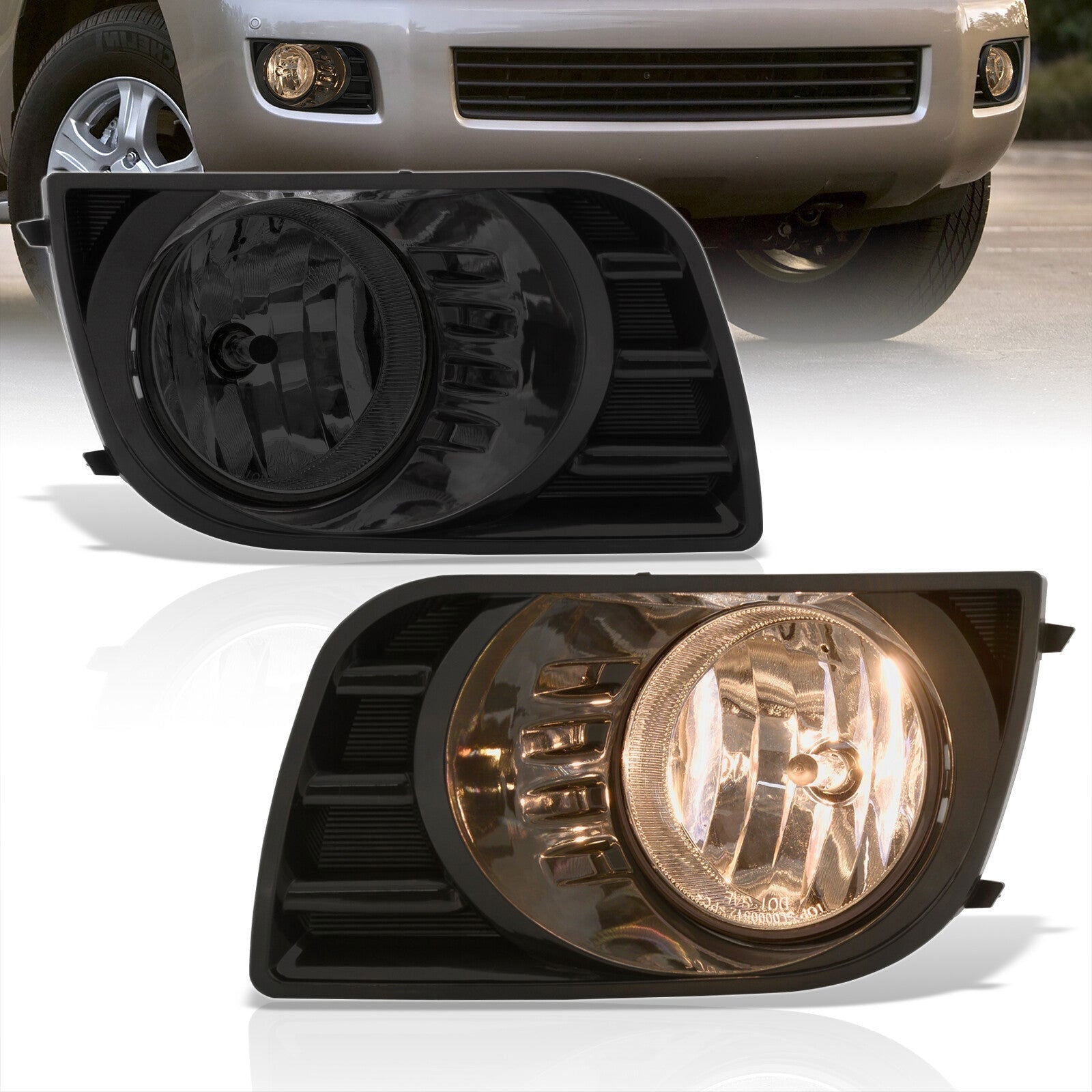 Toyota Sequoia 2008-2017 Front Fog Lights Smoke Len (Includes Switch & Wiring Harness) - Parts Agent