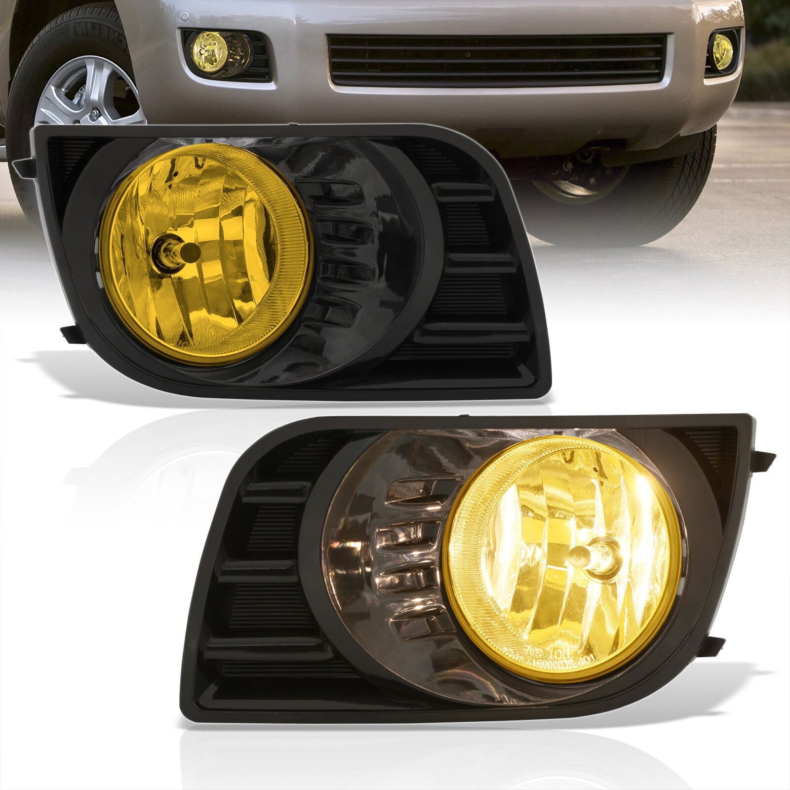 Toyota Sequoia 2008-2017 Front Fog Lights Yellow Len (Includes Switch & Wiring Harness) - Parts Agent