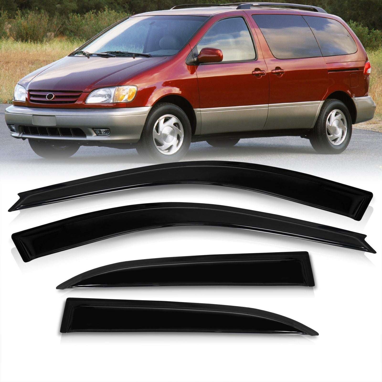 Toyota Sienna 1998-2003 4 Door Tape On Window Visors - Parts Agent