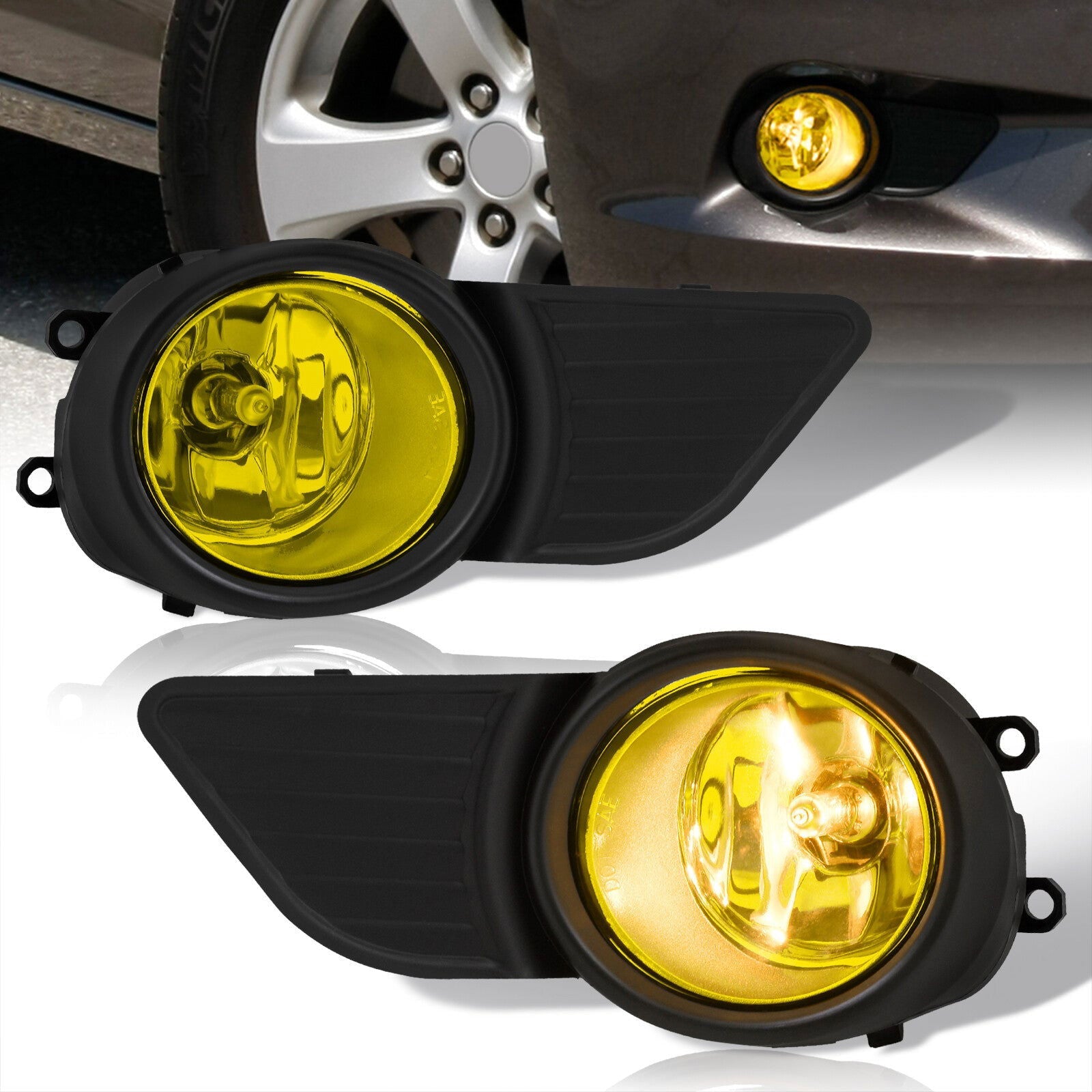 Toyota Sienna 2011-2017 Front Fog Lights Yellow Len (Includes Switch & Wiring Harness) - Parts Agent