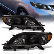 Toyota Sienna 2011-2020 Factory Style Headlights Black Housing Clear Len Amber Reflector - Parts Agent