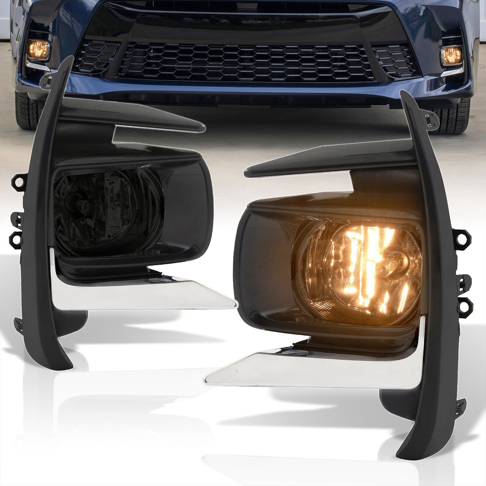 Toyota Sienna (Not Compatible for SE Models) 2018-2020 Front Fog Lights Smoked Len (Includes Switch & Wiring Harness) - Parts Agent