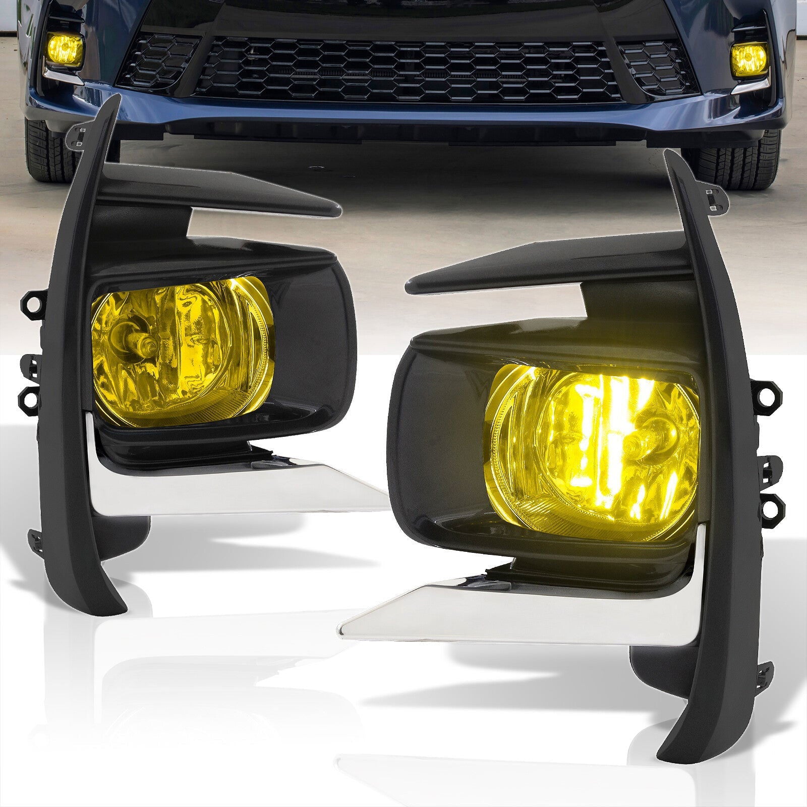 Toyota Sienna (Not Compatible for SE Models) 2018-2020 Front Fog Lights Yellow Len (Includes Switch & Wiring Harness) - Parts Agent
