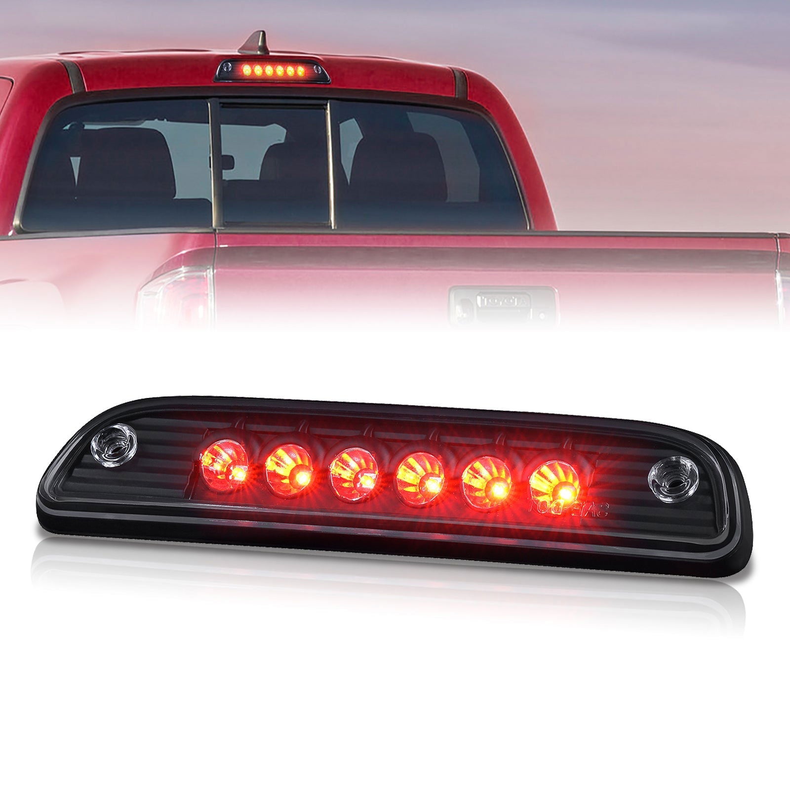 Toyota Tacoma 1995-2015 LED 3rd Brake Light Black Housing Clear Len - Parts Agent
