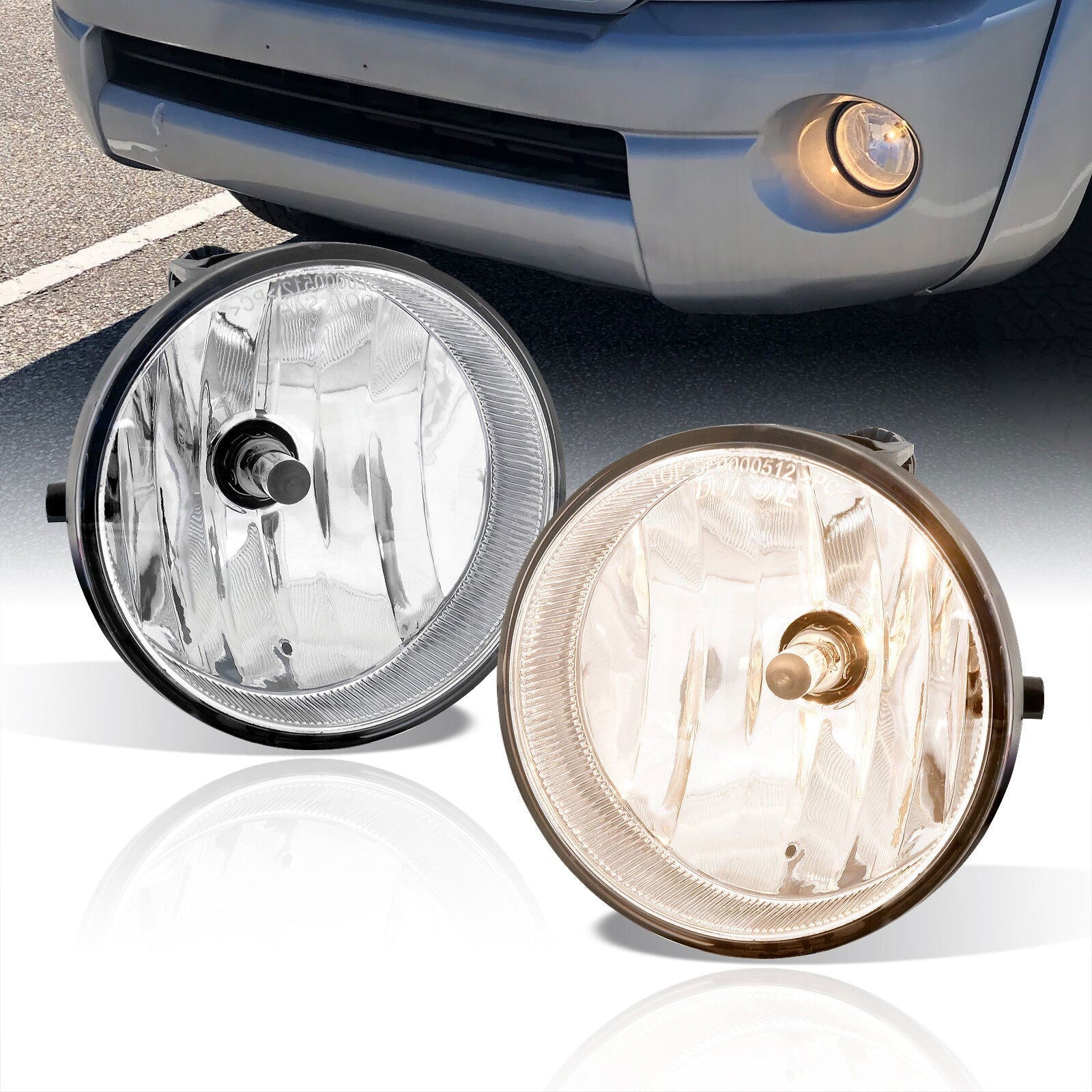 Toyota Tacoma 2005-2011 / Tundra 2007-2013 Front Fog Lights Clear Len (Includes Switch & Wiring Harness) - Parts Agent