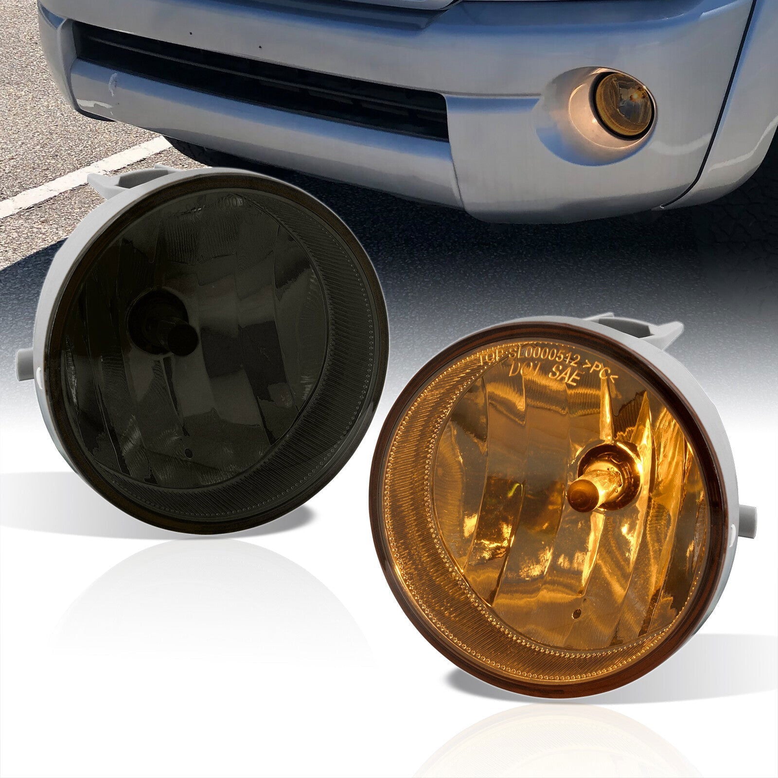 Toyota Tacoma 2005-2011 / Tundra 2007-2013 Front Fog Lights Smoked Len (Includes Switch & Wiring Harness) - Parts Agent