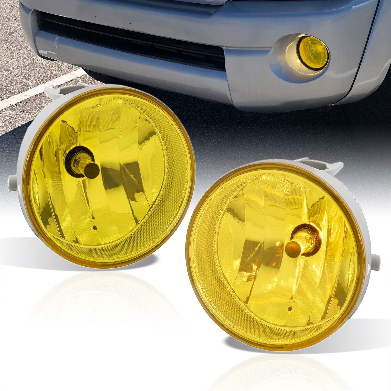 Toyota Tacoma 2005-2011 / Tundra 2007-2013 Front Fog Lights Yellow Len (Includes Switch & Wiring Harness) - Parts Agent