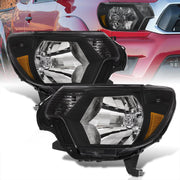 Toyota Tacoma 2012-2015 Factory Style Headlights Black Housing Clear Len Amber Reflector - Parts Agent