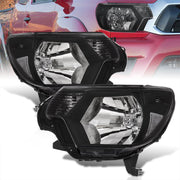 Toyota Tacoma 2012-2015 Factory Style Headlights Black Housing Clear Len Clear Reflector - Parts Agent