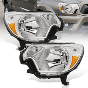 Toyota Tacoma 2012-2015 Factory Style Headlights Chrome Housing Clear Len Amber Reflector - Parts Agent