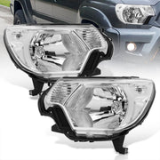 Toyota Tacoma 2012-2015 Factory Style Headlights Chrome Housing Clear Len Clear Reflector - Parts Agent