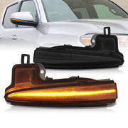 Toyota Tacoma 2016-2021 / Highlander 2020-2021 / RAV4 2019-2021 Front Amber Sequential LED Side Mirror Signal Marker Lights Smoked Len - Parts Agent