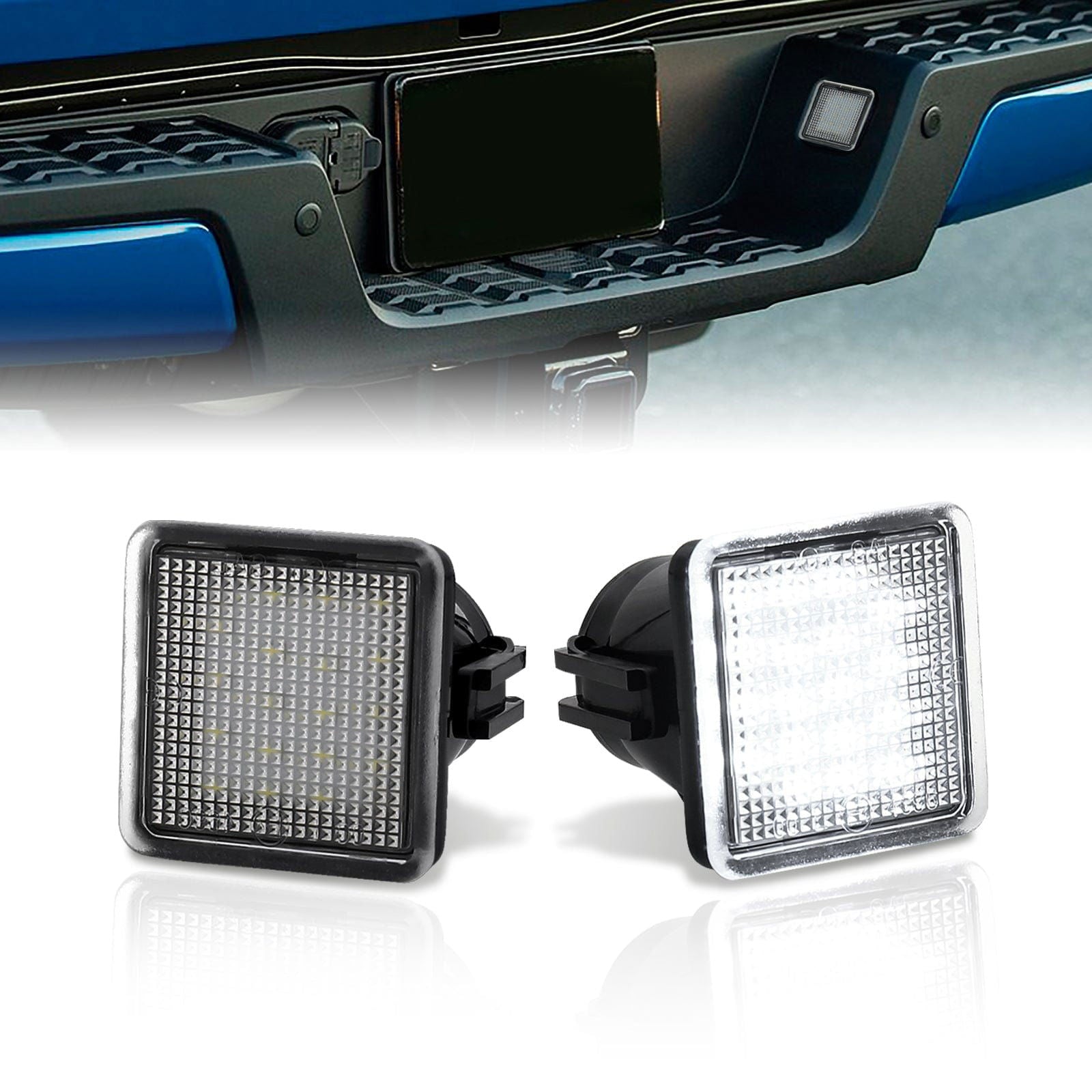 Toyota Tacoma 2016-2023 / Tundra 2014-2021 White SMD LED License Plate Lights Clear Len - Parts Agent