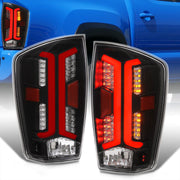 Toyota Tacoma 2016-2023 LED Bar Tail Lights Black Housing Clear Len Red Tube - Parts Agent