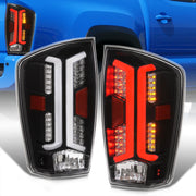 Toyota Tacoma 2016-2023 LED Bar Tail Lights Black Housing Clear Len White Tube - Parts Agent
