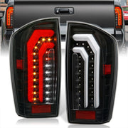 Toyota Tacoma 2016-2023 Sequential LED Bar Tail Lights Black Housing Clear Len White Tube (Version 2) - Parts Agent