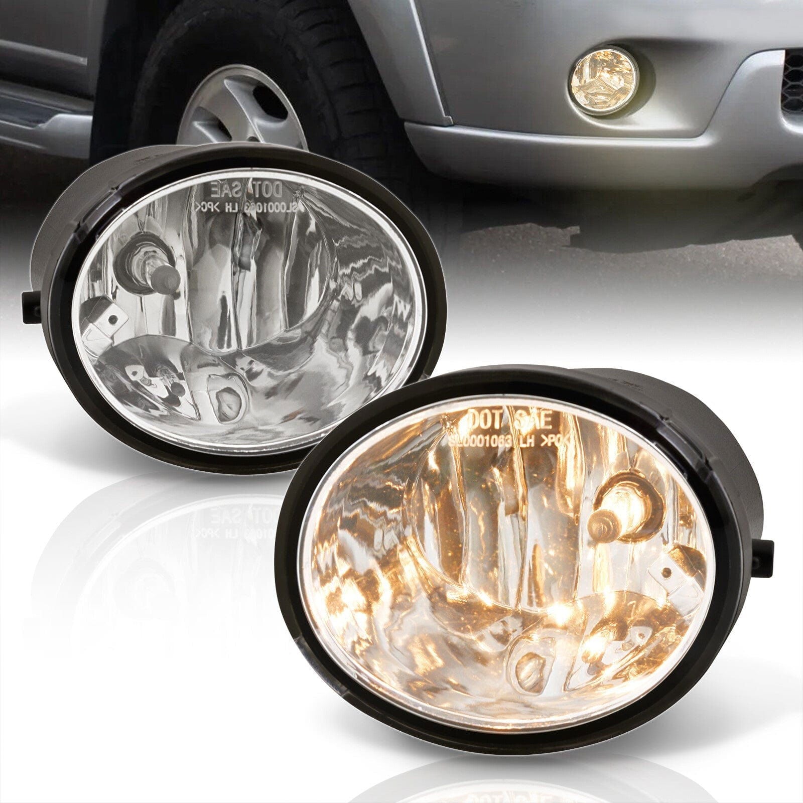 Toyota Tundra 2000-2006 / Sequioa 2001-2007 Front Fog Lights Clear Len (Includes Switch & Wiring Harness) - Parts Agent