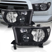 Toyota Tundra 2007-2013 / Sequoia 2008-2017 Factory Style Headlights Black Housing Clear Len Clear Reflector - Parts Agent