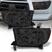 Toyota Tundra 2007-2013 / Sequoia 2008-2017 Factory Style Headlights Chrome Housing Smoke Len Amber Reflector - Parts Agent