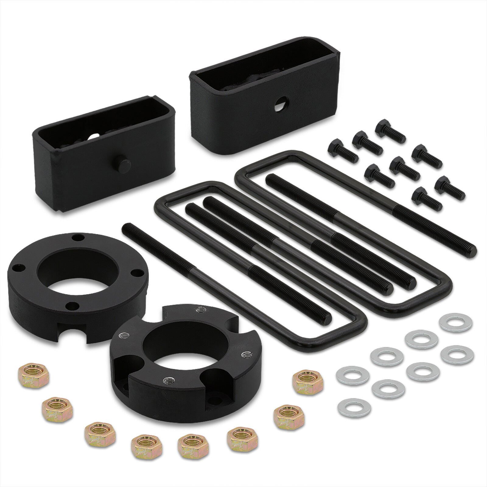 Toyota Tundra 2007-2021 2.5" Front 2" Rear Leveling Lift Kit Black - Parts Agent