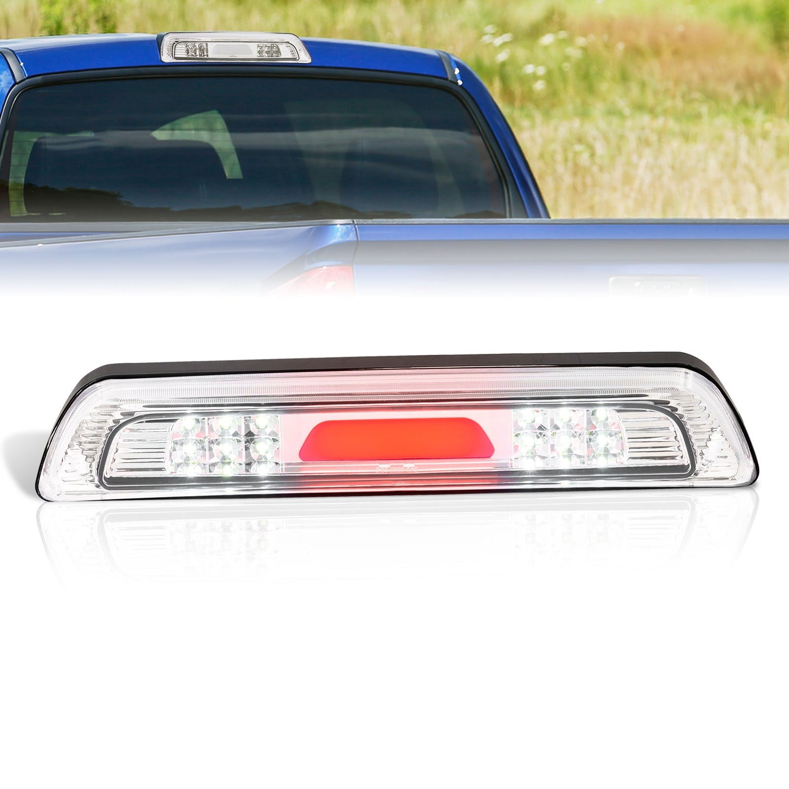 Toyota Tundra 2007-2021 LED Bar 3rd Brake Light Chrome Housing Clear Len (Version 2) - Parts Agent