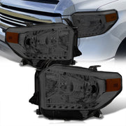 Toyota Tundra 2014-2021 Factory Style Headlights Chrome Housing Smoke Len Amber Reflector - Parts Agent