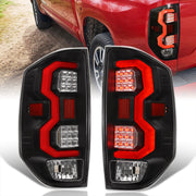 Toyota Tundra 2014-2021 LED Bar Tail Lights Black Housing Clear Len Red Tube - Parts Agent