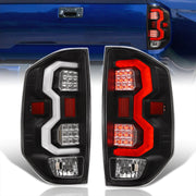 Toyota Tundra 2014-2021 LED Bar Tail Lights Black Housing Clear Len White Tube - Parts Agent
