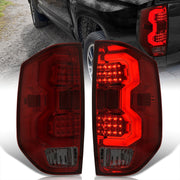 Toyota Tundra 2014-2021 LED Bar Tail Lights Chrome Housing Red Smoke Len White Tube - Parts Agent