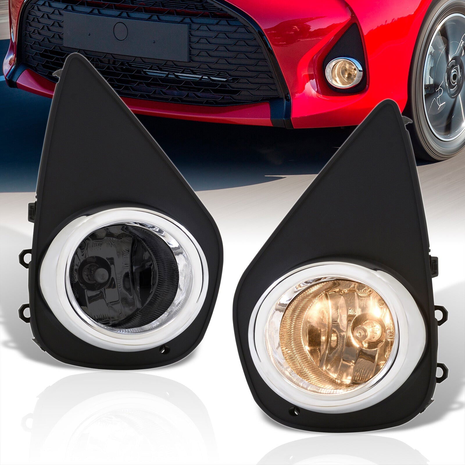 Toyota Yaris 2015-2017 Front Fog Lights Smoked Len (Includes Switch & Wiring Harness) - Parts Agent