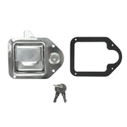 Trailer Paddle Door Latch Handle RV Truck Tool Box Lock Steel + Key 4-3/8