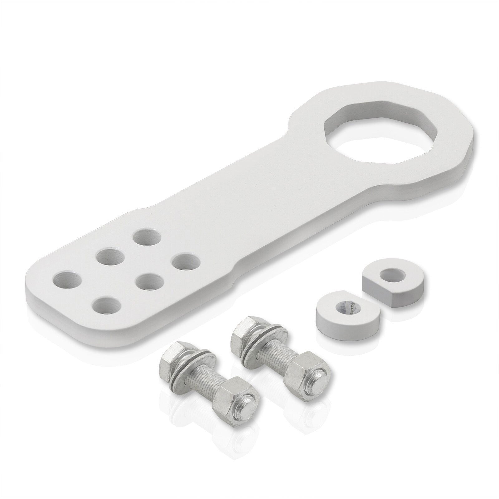 Universal 10mm Front Tow Hook Kit White (Pass-JDM Style) - Parts Agent