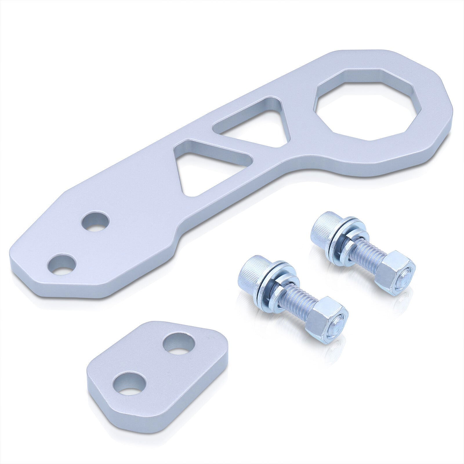 Universal 10mm Rear Tow Hook Kit Silver (Pass-JDM Style) - Parts Agent