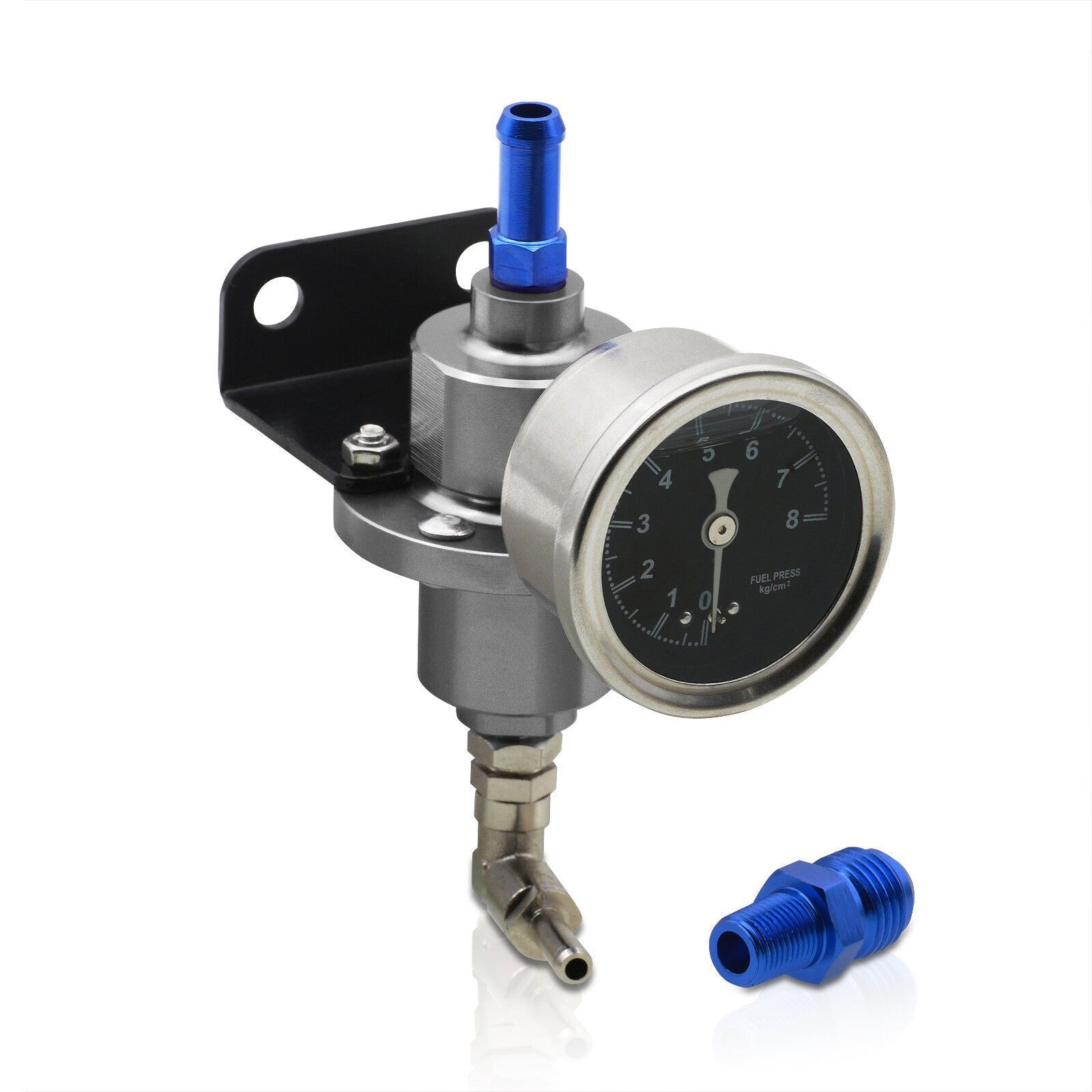 Universal 1:1 Jdm Fuel Pressure Regulator 160 Psi Oil Gauge Aluminum Kit Polish - Parts Agent
