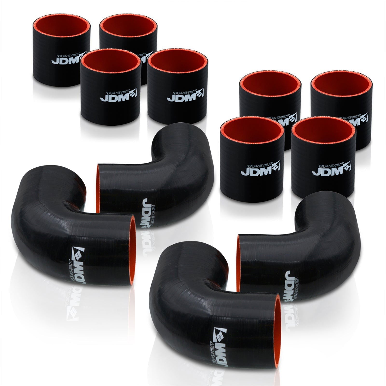 Universal 2.5" 12 Pieces Piping Kit Silicone Couplers Black (Use with PK-12P25*) - Parts Agent