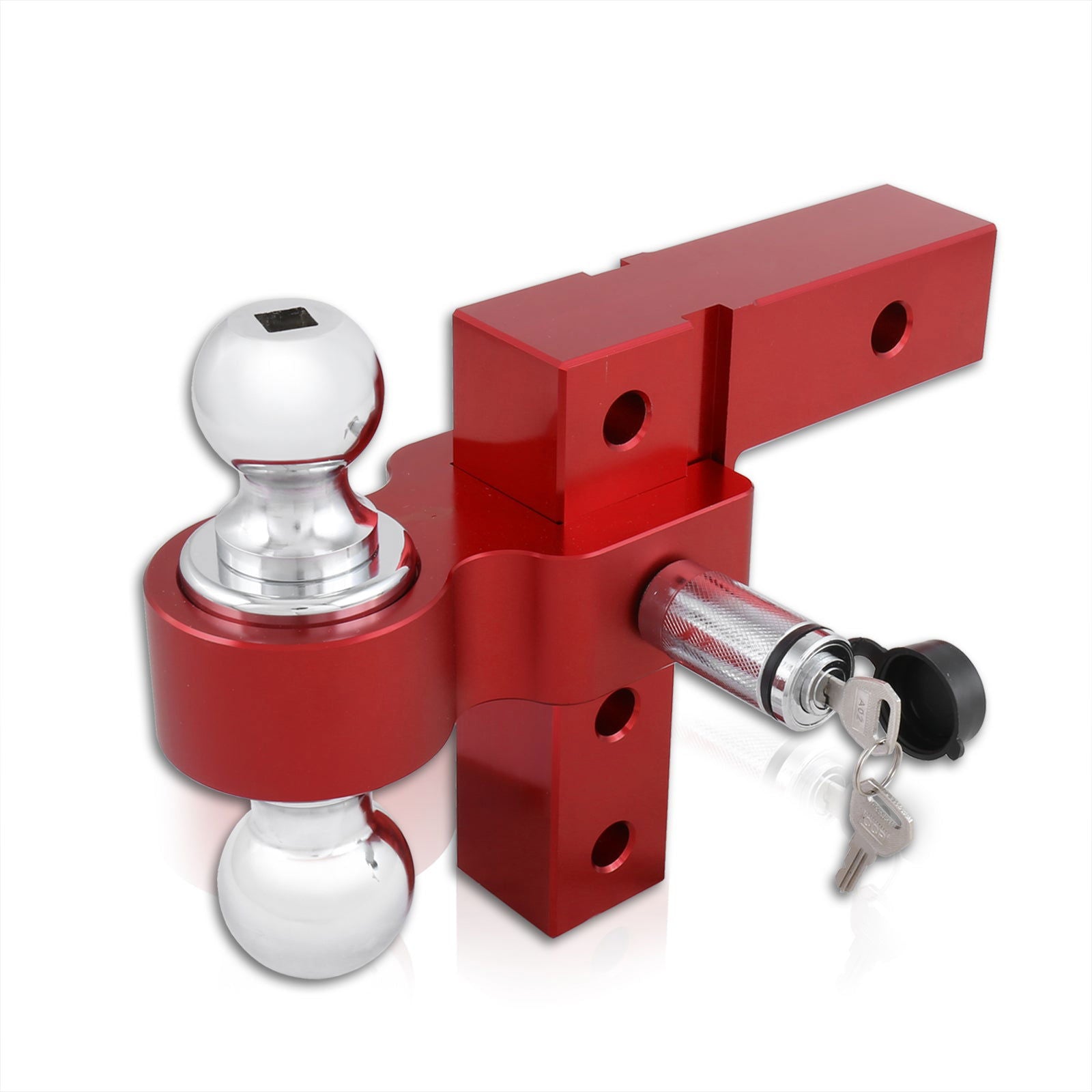 Universal 2" Adjustable Ball Tow Hitch Red - Parts Agent