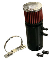 Universal 2 Port Catch Can Baffled Breather Filter Oil Reservoir Tank Barb USA - Parts Agent