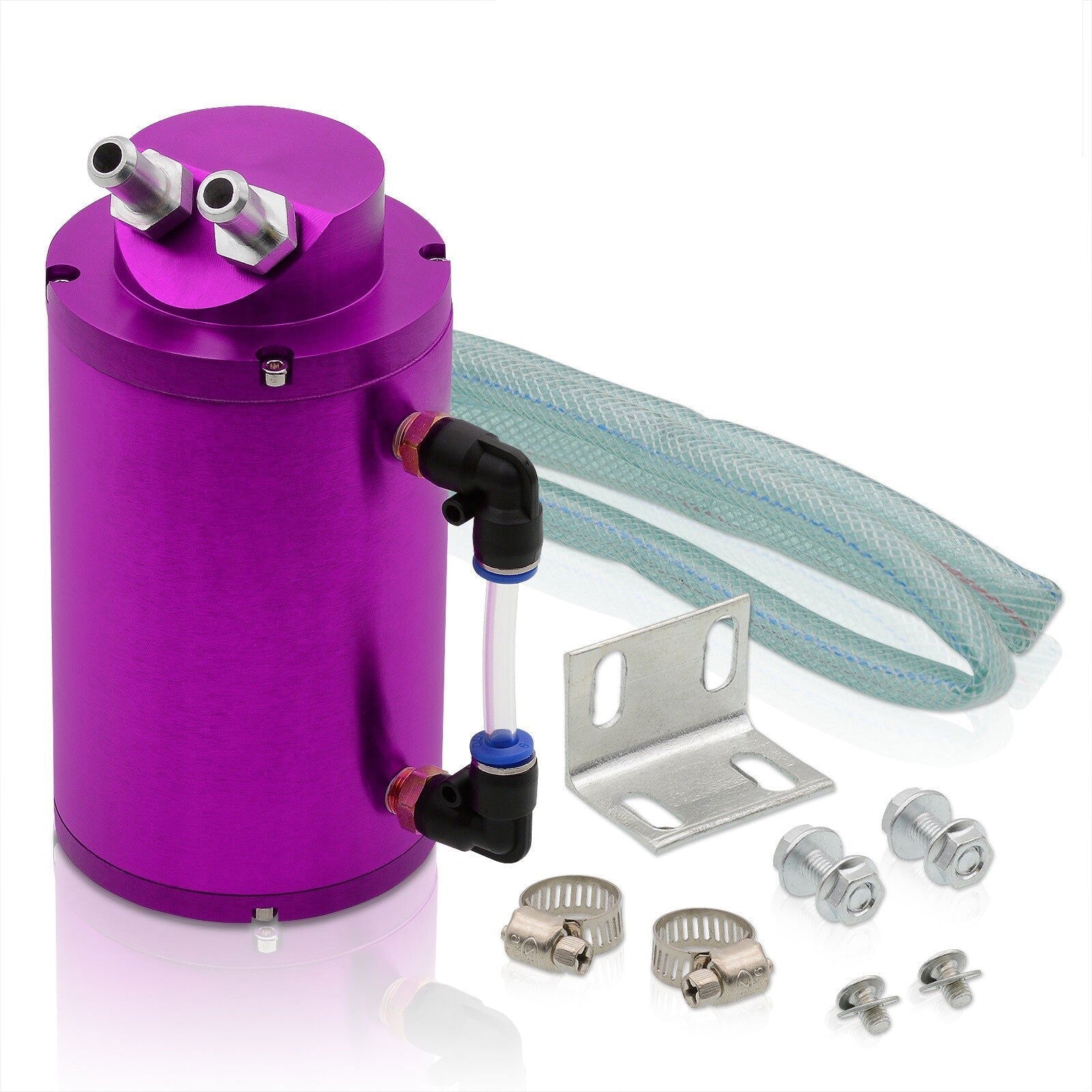 Universal 350ML Cylinder Oil Catch Can Tank 7.3"x4.2"x4.2" Purple - Parts Agent